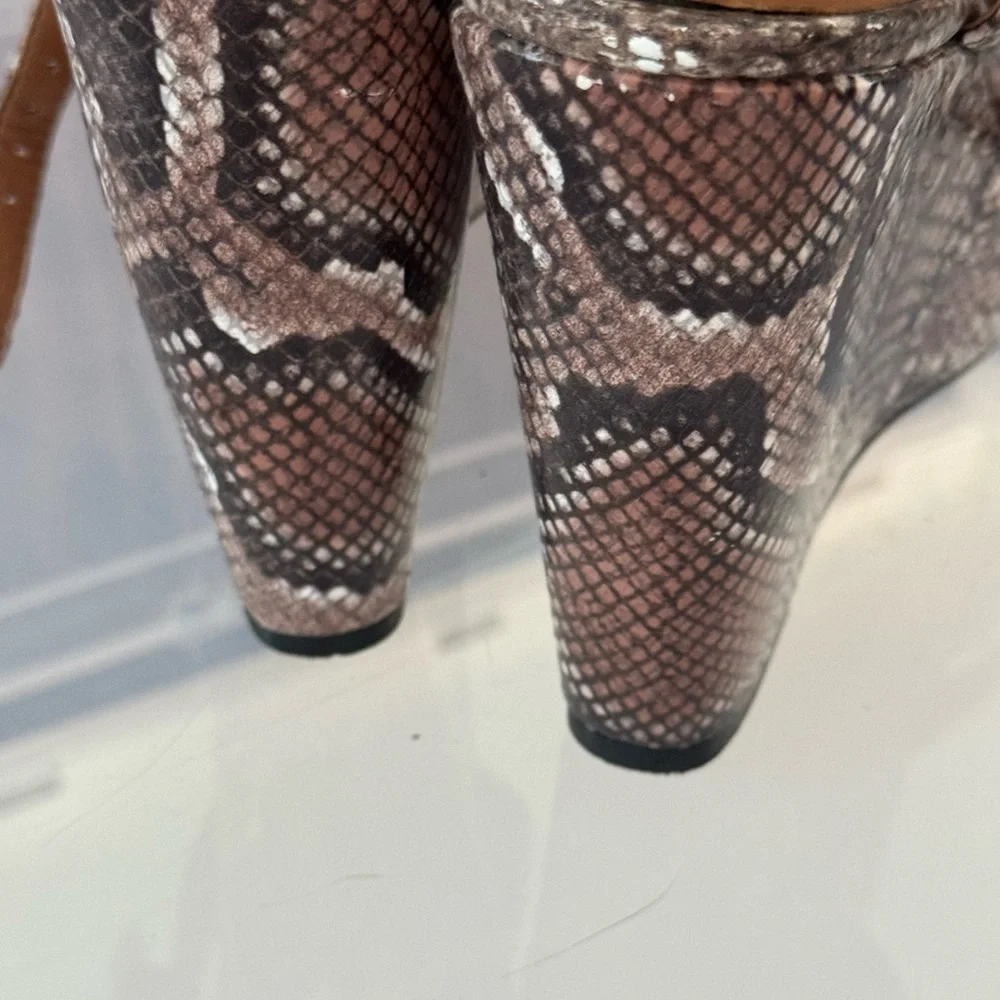 Kurt Geiger London Archer Snake-Embossed Wedge Platform Sandals